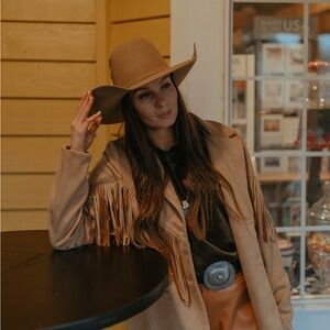 Tan Fringe Jacket/ blazer